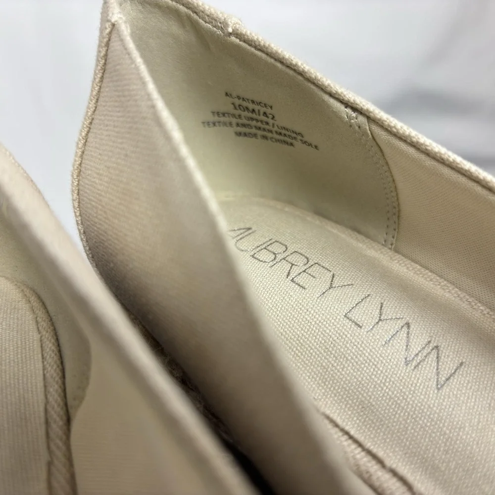 NOS Aubrey Lynn Shoes Womens Size 10 Natural Wedge Espadrille Peep Toe